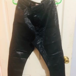 Leather like jeans